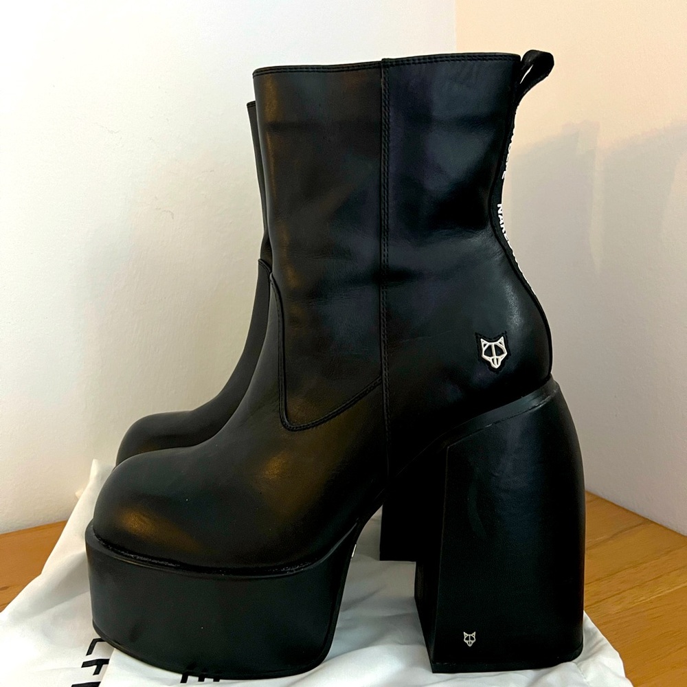 Naked Wolfe Black Platform Boots